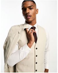 Ben Sherman - Linen Look Slim Fit Suit Waistcoat - Lyst