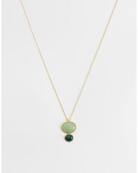 Mango - Collier avec pendentif à pierres vertes - dé - Lyst
