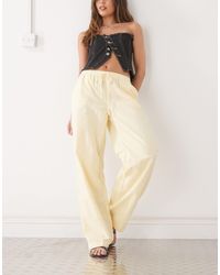 Motel - Wasic Wide Leg Relaxed Linen Look Pants - Lyst