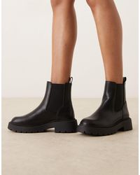 ASOS - Wide Fit Alford Chunky Flat Chelsea Boots - Lyst