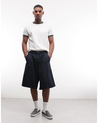 Weekday - baggy Fit Pleated Denim Shorts - Lyst