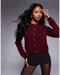 ASOS - Compact Knit Cardigan With Gold Buttons - Lyst