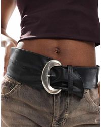 Stradivarius - Brede Riem Met Gesp - Lyst