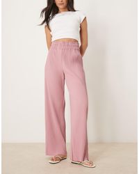 Y.A.S - Plissé Broek Met Wijde Pijpen En Hoge Taille - Lyst