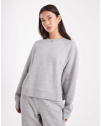 ASOS - Sweat oversize à envers brossé et manches raglan - chiné - Lyst