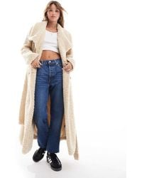 Pretty Lavish - shaggy Textured Teddy Coat - Lyst