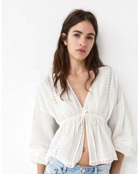 Pull&Bear - Embroidered Blouse - Lyst