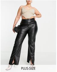 Split Hem Leather Pants for Women - Up 