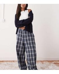Collusion - Geruite Broek Met Lage Taille En Ballonpijpen - Lyst