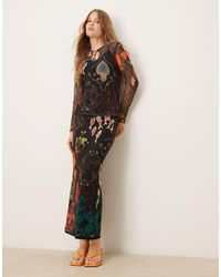 Never Fully Dressed - Maxirok Van Mesh Met Motief, Deel Van Co-Ord Set - Lyst