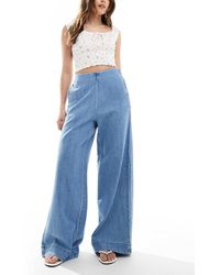 ASOS - Soft Wide Leg Jean With Clean Front - Lyst