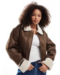 ASOS - Top Collar Shearling Jacket - Lyst