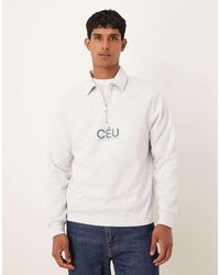 ASOS - Standard Fit Scuba-style Fabric 1/4 Zip Sweatshirt With Print - Lyst