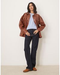 Gina Tricot - Vaqueros De Talle Medio Y Pernera Recta Holgada Con Lavado Azul Añil Enjuagado De (Parte De Un Conjunto) - Lyst