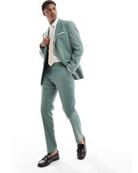 SELECTED - Linen Mix Slim Fit Suit Trousers - Lyst