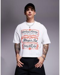 ASOS - Cropped Oversized T-shirt With Text Graphic - Lyst