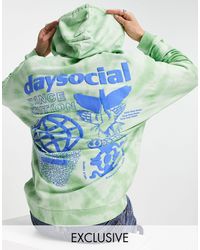 ASOS Asos Daysocial Oversized Hoodie With Back Dance Graphic And Logo Print - Green