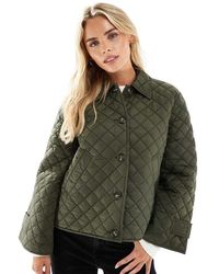 Vero Moda - Giacca Trapuntata Kaki Intenso Con Bottoni - Lyst