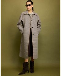 Stradivarius - Long Reversible Check Trench Coat - Lyst