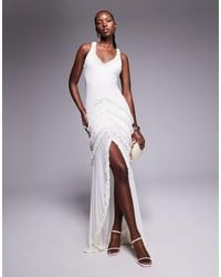 AFRM - Power Mesh Micro Ruffle Maxi Dress - Lyst