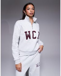 ASOS - Weekend Collective Half Zip With Varsity Sweatshirt - Lyst