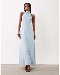 ASOS - Chiffon High Neck Halter Maxi Dress - Lyst