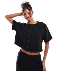 Miss Selfridge - Cárdigan De Manga Corta De Canalé Suave De (Parte De Un Conjunto) - Lyst