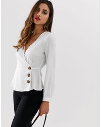 lipsy sequin wrap blouse