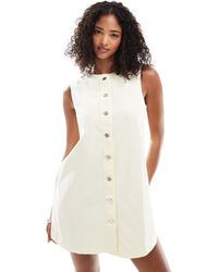 ASOS - – trapezförmiges jeans-minikleid - Lyst