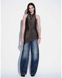 ONLY - Longline Asymmetric Halterneck Top - Lyst