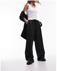 TOPSHOP - Pantalon large d'ensemble noué à la taille à rayures - Lyst