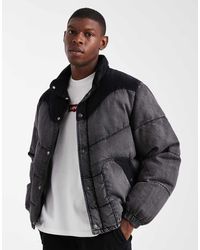 Levi's - Chaqueta Corta Gris Carbón Acolchada Wild West De - Lyst