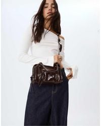 Stradivarius - Faux Leather Crossbody Bowling Bag - Lyst