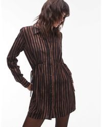 TOPSHOP - Ruched Side Shirt Mini Dress - Lyst