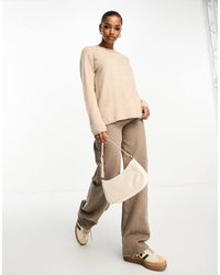 Jdy - Jersey Largo Holgado Con Abertura Lateral De - Neutro - Lyst
