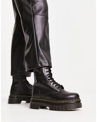 Dr. Martens Farylle Ribbon Lace Chunky Leather Boots in Black | Lyst  Australia
