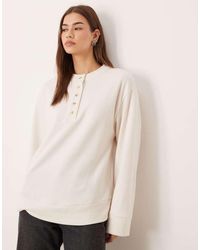 ASOS - Supersoft Oversized Henley Sweater - Lyst
