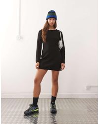 Noisy May - Flare Sleeve Knitted Mini Dress - Lyst