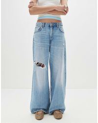 Pull&Bear - Jean baggy à taille mi-haute - pâle - Lyst