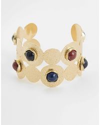 Reclaimed Vintage - Bracelet jonc en or avec pierre précieuse - Lyst
