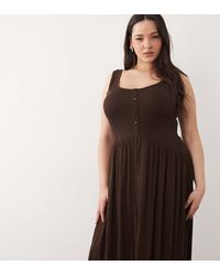 ASOS - Asos Design Curve Crinkle Button Through Midi Dress - Lyst