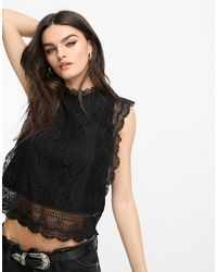 ONLY - Top avec détail en dentelle - Lyst
