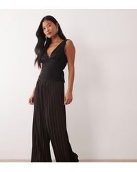 Vero Moda - High Waist Wide Leg Plisse Trouser - Lyst