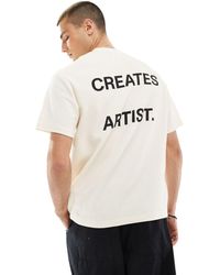Bershka - T-shirt texturé gaufré avec imprimé - Lyst