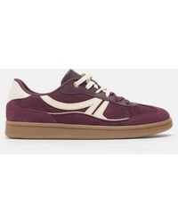 Pull&Bear - Sneakers Stringate Rétro Bordeaux - Lyst