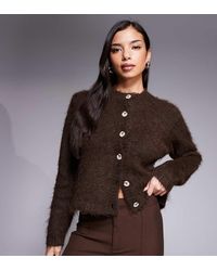 The Frolic - Exclusive Fluffy Knit Button Through Cardigan - Lyst