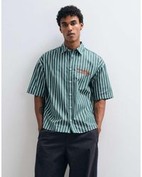 ASOS - Boxy Oversized Stripe Shirt With Chest Embroidery - Lyst