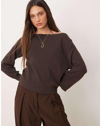 Threadbare - Off-shoulder Slouchy Sweatshirt - Lyst
