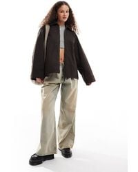 Weekday - Jas Met Coating En Contrasterende Kraag Van Corduroy - Lyst