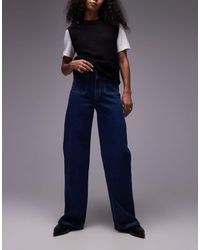 ARKET - Vaqueros Azules De Pernera Ancha Y Talle Alto Con Lavado Oscuro Lupine De - Lyst